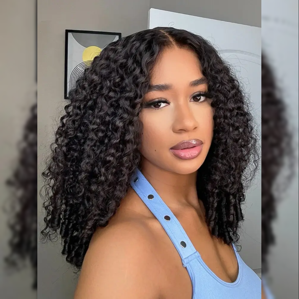 HD FULL LACE (WITHOUT MESH) INVISI-STRAP JERRY CURLY WITH FINGER COIL ENDS  WIG