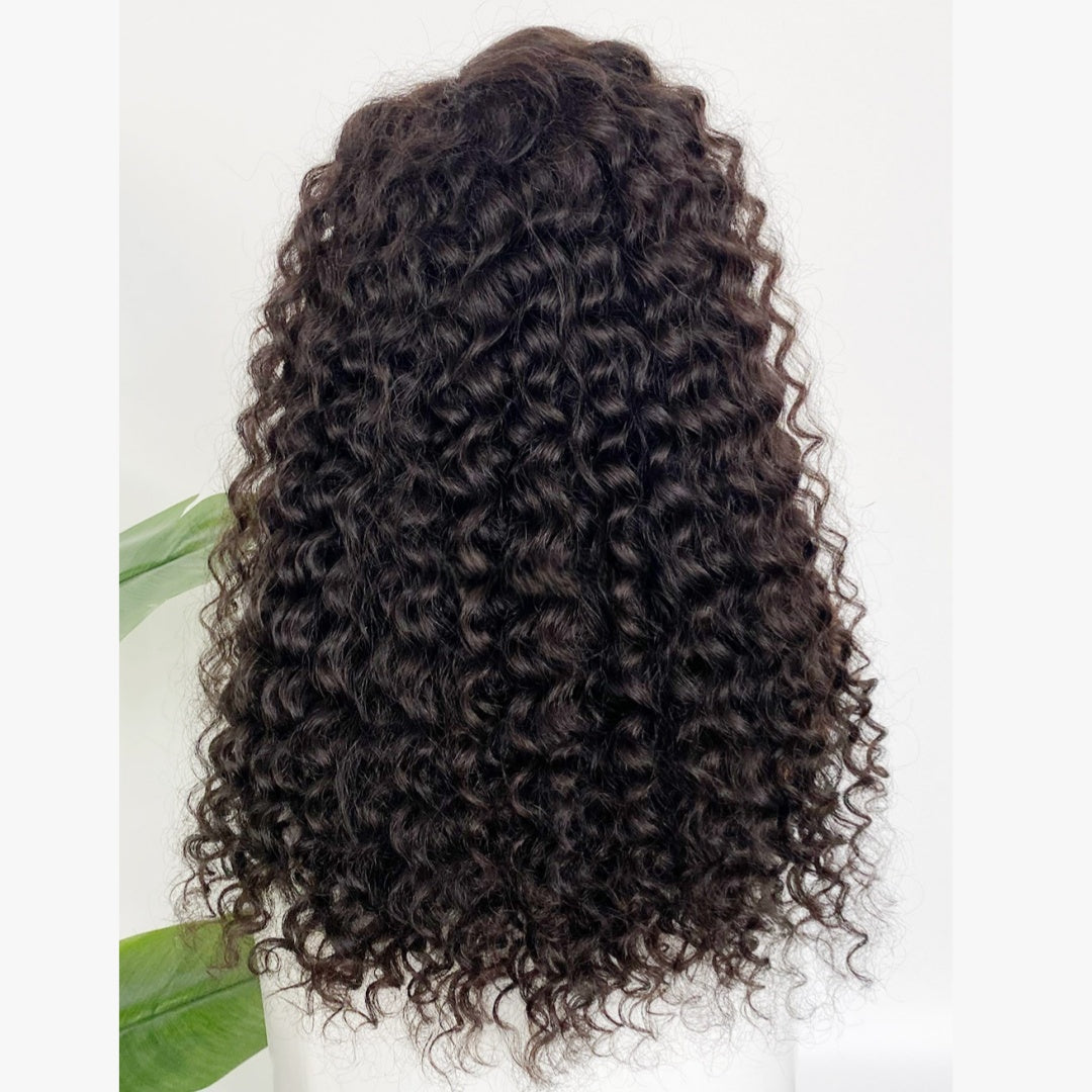 HD LACE 3D Dome Cap 9x6 Super Preplucked with Drawstring Wig Kinky Loose Wave