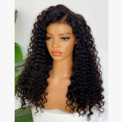 HD LACE 3D Dome Cap 9x6 Super Preplucked with Drawstring Wig Kinky Loose Wave