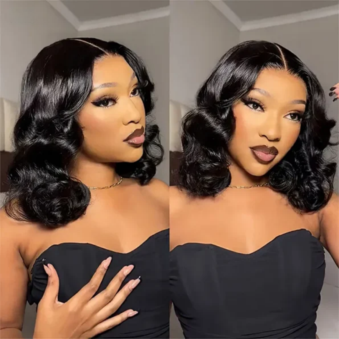 13X4/13X6 LACE FRONT HUMAN HAIR 250% DENSITY BODY WAVE BOB WIG