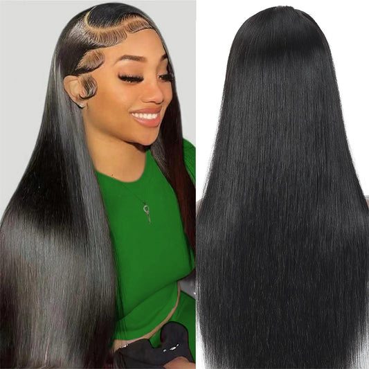 V Part Wig Silky Straight Glueless Human Hair Wig