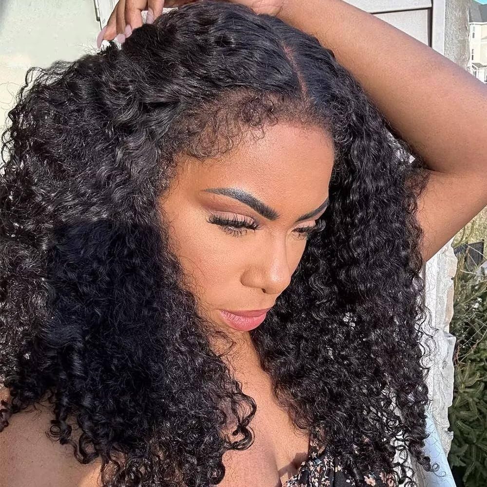 13X6 TRANSPARENT/HD LACE CURLY EDGE BROWN COLOR LIGHT BURMESE CURLY WIG