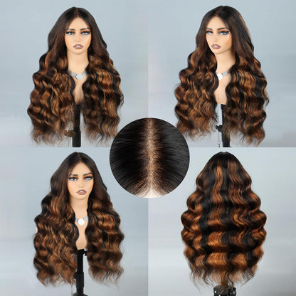 HD LACE 3D Dome Cap 9x6 Super Preplucked with Drawstring Highlight Wig Body Wavy