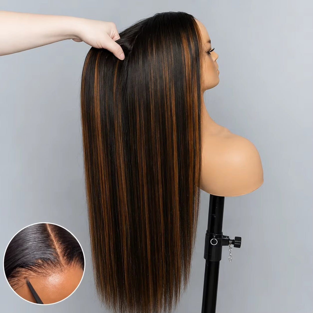 13X4/13X6 Full Frontal Transparent Lace Highlight Color Straight Wig