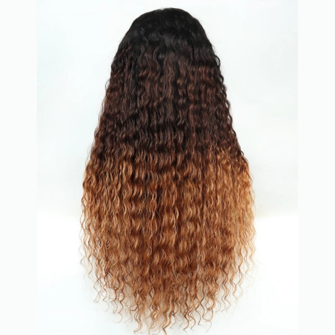 HD LACE 3D Dome Cap 9x6 Super Preplucked with Drawstring Wig Ombre Colored Natural Wavy