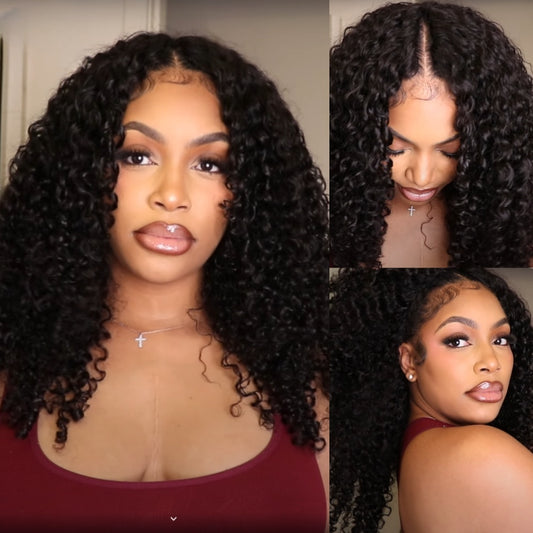 EasiContour V-Part Glueless Jerry Curly Wig With Upgrade Drawstring