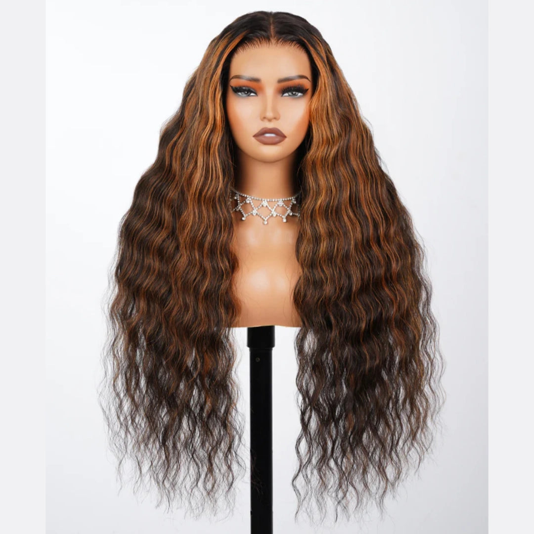 BYE-BYE KNOTS 13X6 HD LACE FRONTAL SUPER PRE-PLUCKED WIG /HIGHLIGHT WAVY