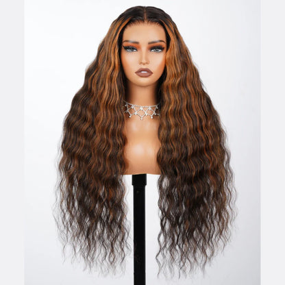 BYE-BYE KNOTS 13X6 HD LACE FRONTAL SUPER PRE-PLUCKED WIG /HIGHLIGHT WAVY
