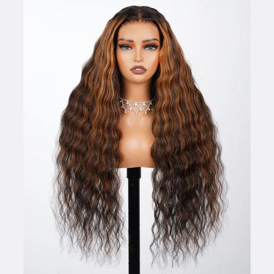 BYE-BYE KNOTS 13X6 HD LACE FRONTAL SUPER PRE-PLUCKED WIG /HIGHLIGHT WAVY