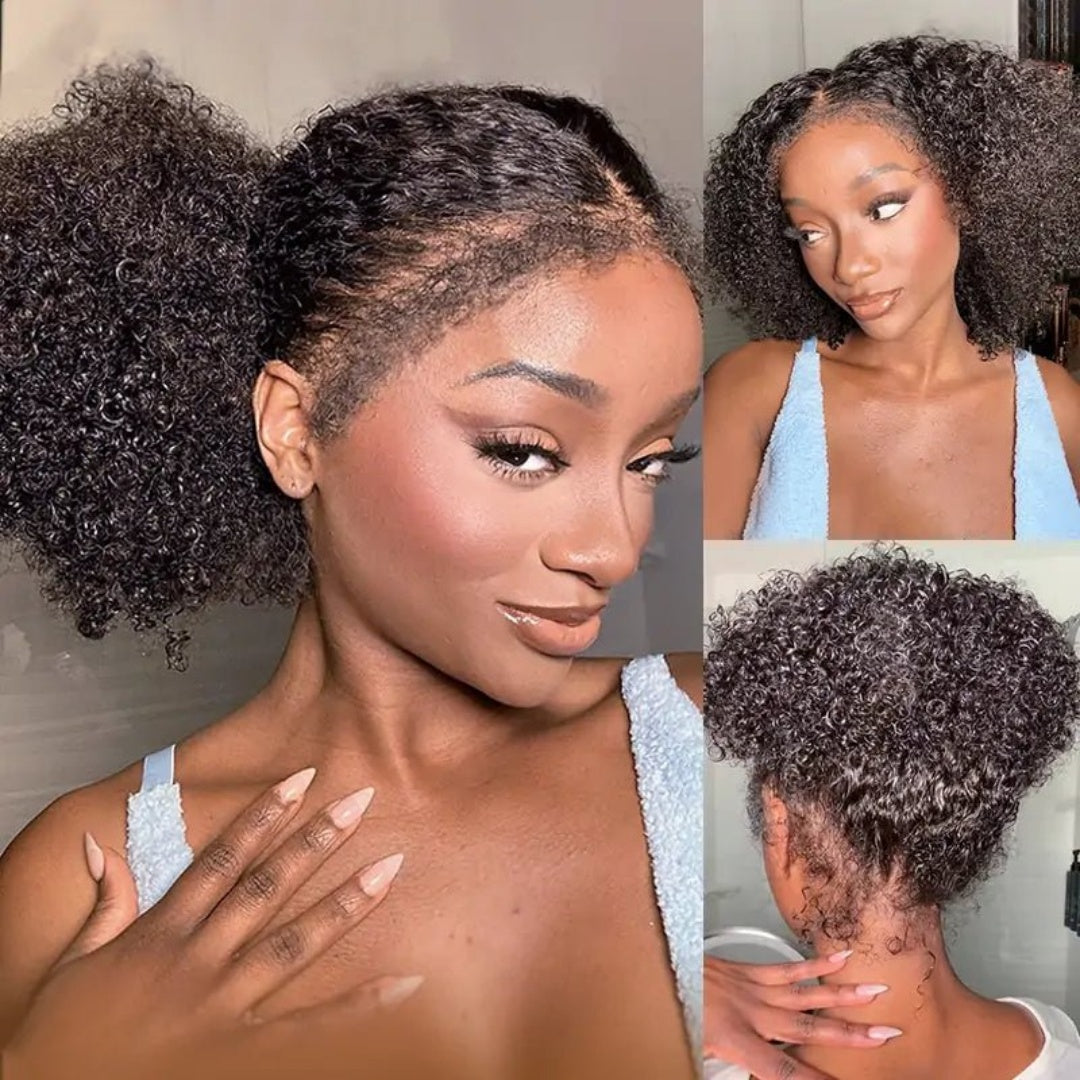 HD Lace 360 Invisi-Strap Wig Kinky Curly with 4C/Curly/Newborn Edge