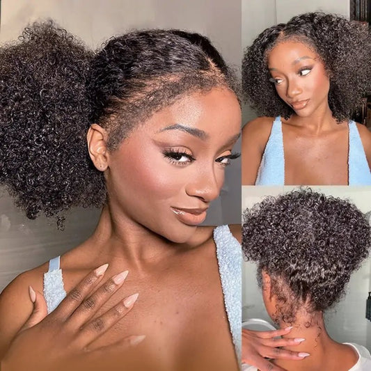 HD Lace 360 Invisi-Strap Wig Kinky Curly with 4C/Curly/Newborn Edge