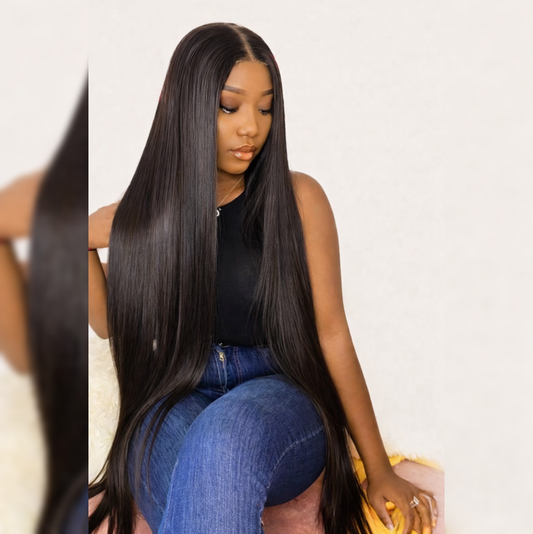 4x4/5x5 TRANSPARENT LACE CLOSURE PRE-PLUCKED STRAIGHT WIG