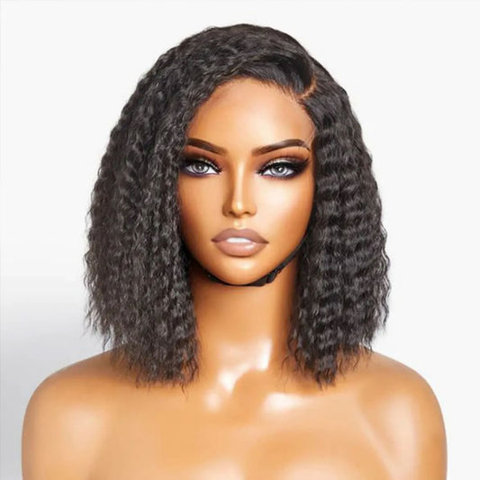 13X4/13X6 LACE FRONT HUMAN HAIR  250% DENSITY CURLY BOB WIG