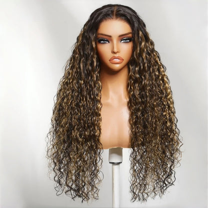 BYE-BYE KNOTS 13X6 HD LACE FRONTAL SUPER PRE-PLUCKED WIG /HIGHLIGHT WATER WAVE