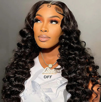 13X4/13X6 TRANSPARENT LACE FRONT WANDER CURL HUMAN HAIR WIG