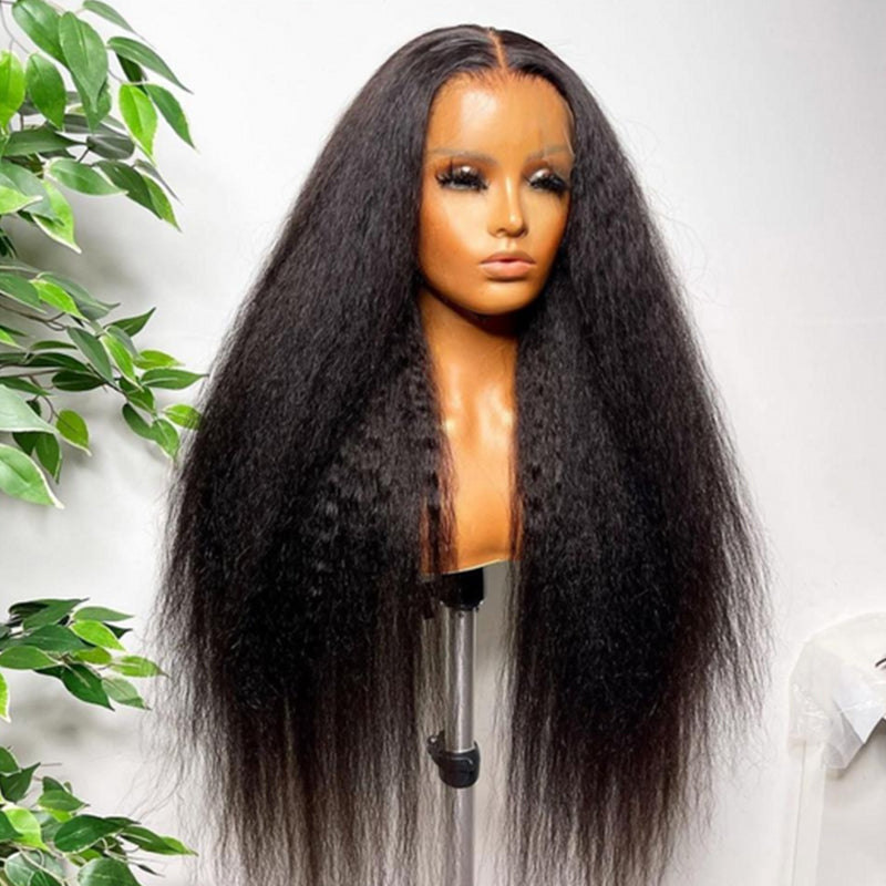 13X4/13X6 LACE FRONT HUMAN HAIR 250% DENSITY BURMESE KINKY STRAIGHT WIG