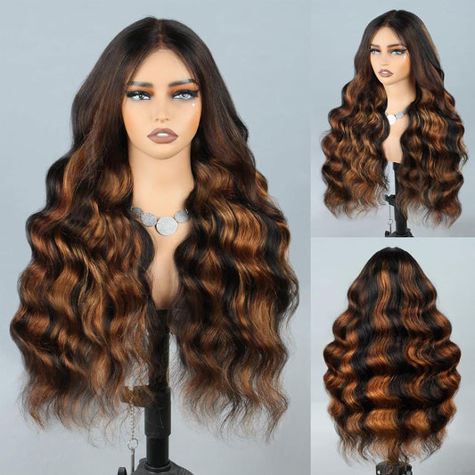 HD LACE 3D Dome Cap 9x6 Super Preplucked with Drawstring Highlight Wig Body Wavy