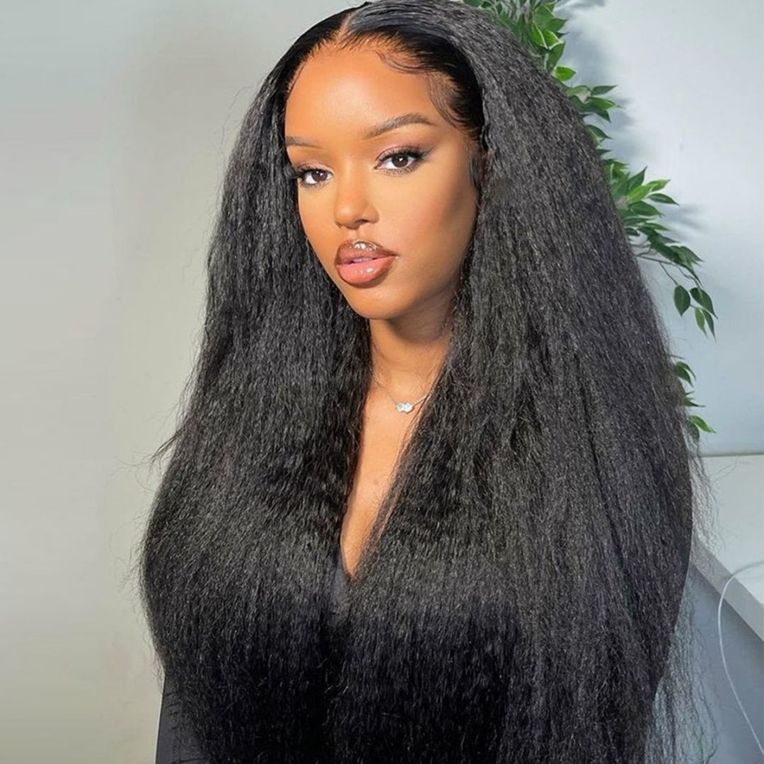 13X4/13X6 LACE FRONT HUMAN HAIR 250% DENSITY BURMESE KINKY STRAIGHT WIG