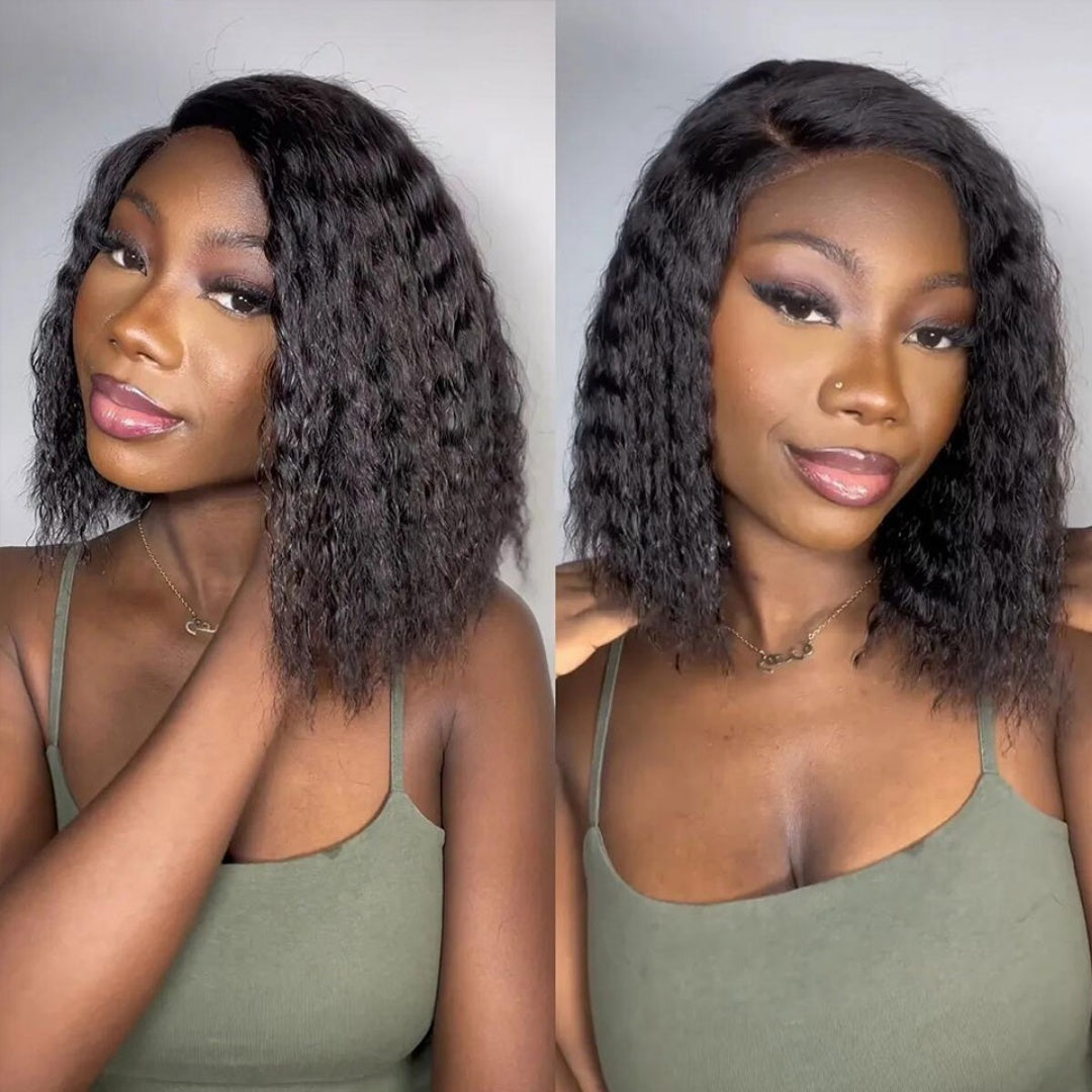 13X4/13X6 LACE FRONT HUMAN HAIR  250% DENSITY CURLY BOB WIG