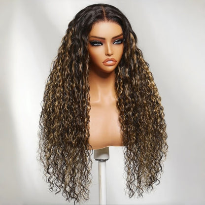 BYE-BYE KNOTS 13X6 HD LACE FRONTAL SUPER PRE-PLUCKED WIG /HIGHLIGHT WATER WAVE