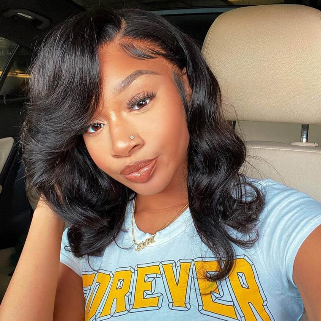 13X4/13X6 LACE FRONT HUMAN HAIR 250% DENSITY BODY WAVE BOB WIG