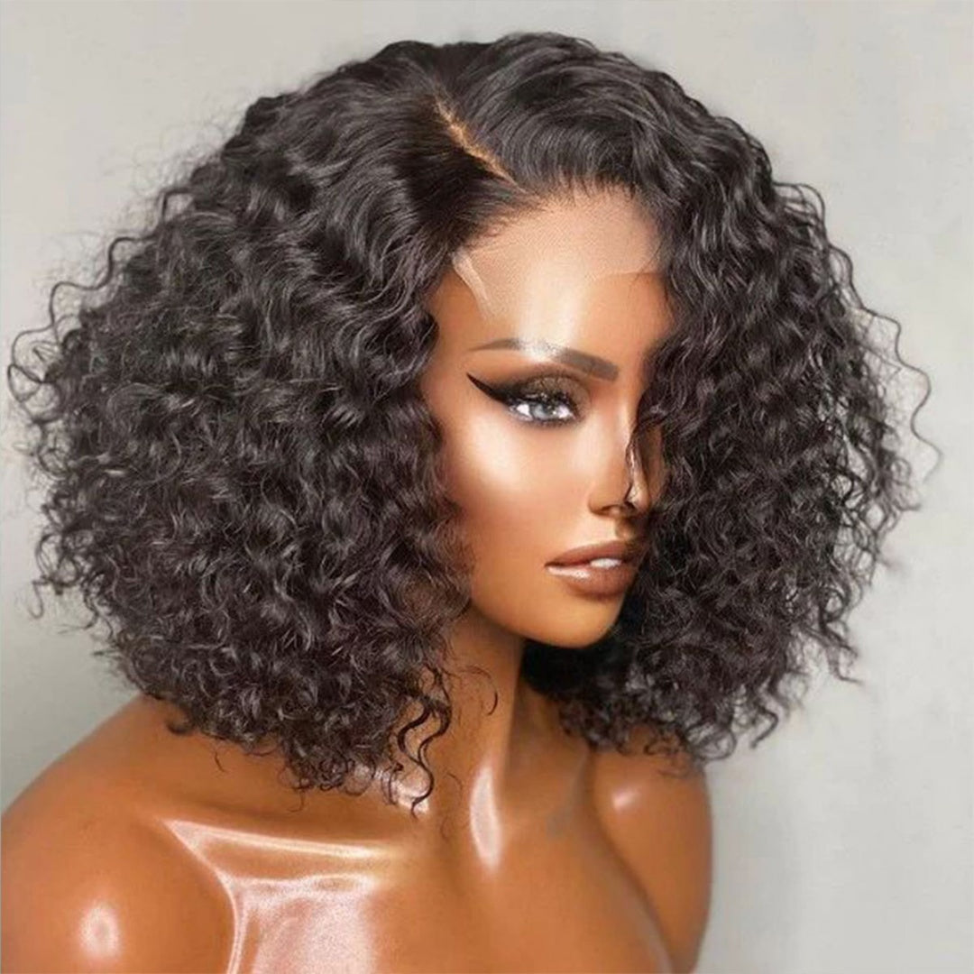 13X4/13X6 LACE FRONT HUMAN HAIR 250% DENSITY DEEP CURLY BOB WIG