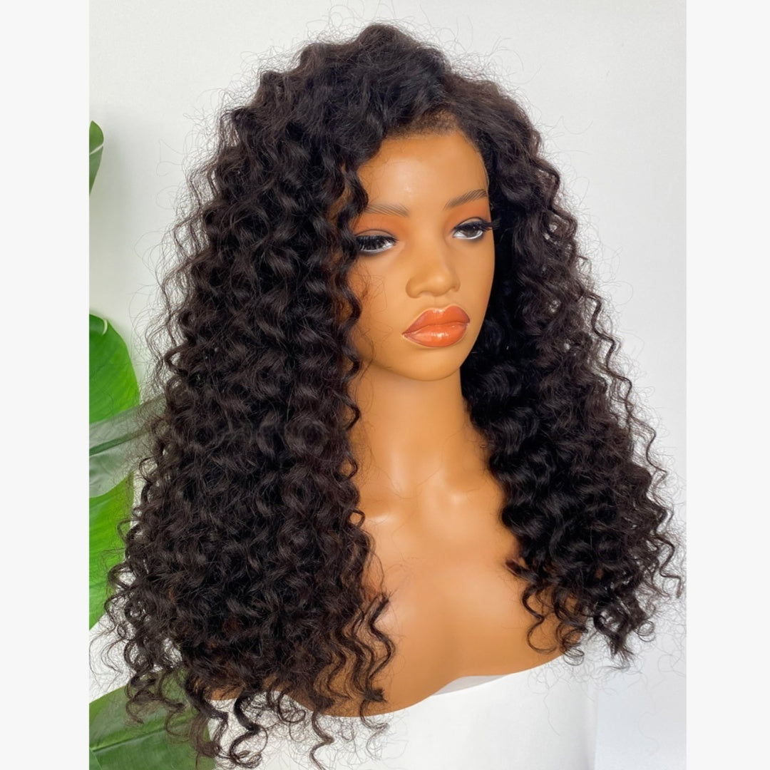 HD LACE 3D Dome Cap 9x6 Super Preplucked with Drawstring Wig Kinky Loose Wave