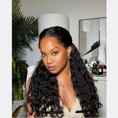 “M” Shape Hairline 360 Transparent/HD Lace Front Invisi-Strap Wig / Water Wave