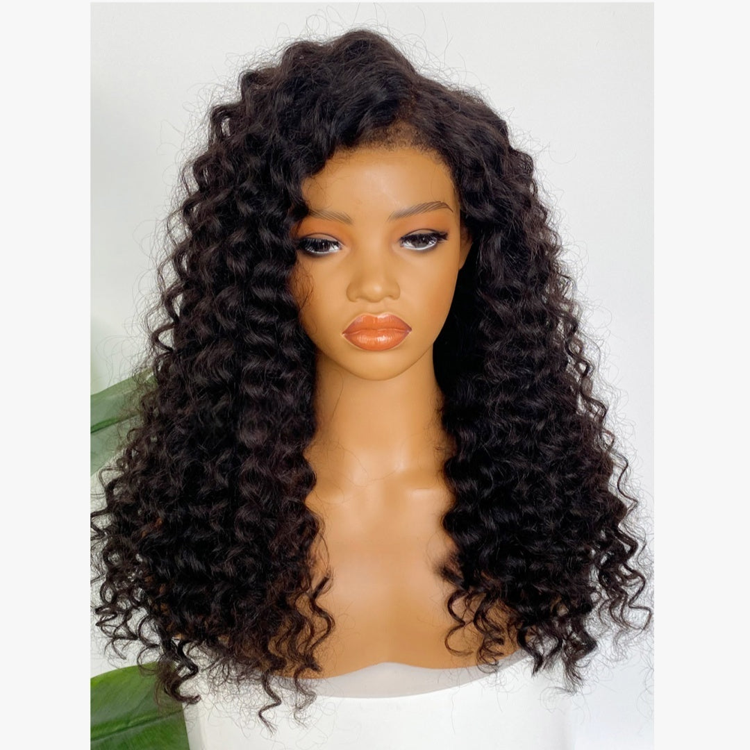 HD LACE 3D Dome Cap 9x6 Super Preplucked with Drawstring Wig Kinky Loose Wave