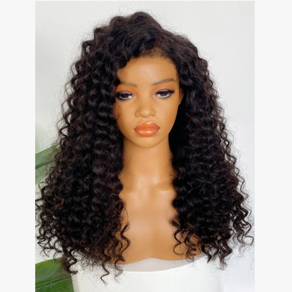 HD LACE 3D Dome Cap 9x6 Super Preplucked with Drawstring Wig Kinky Loose Wave
