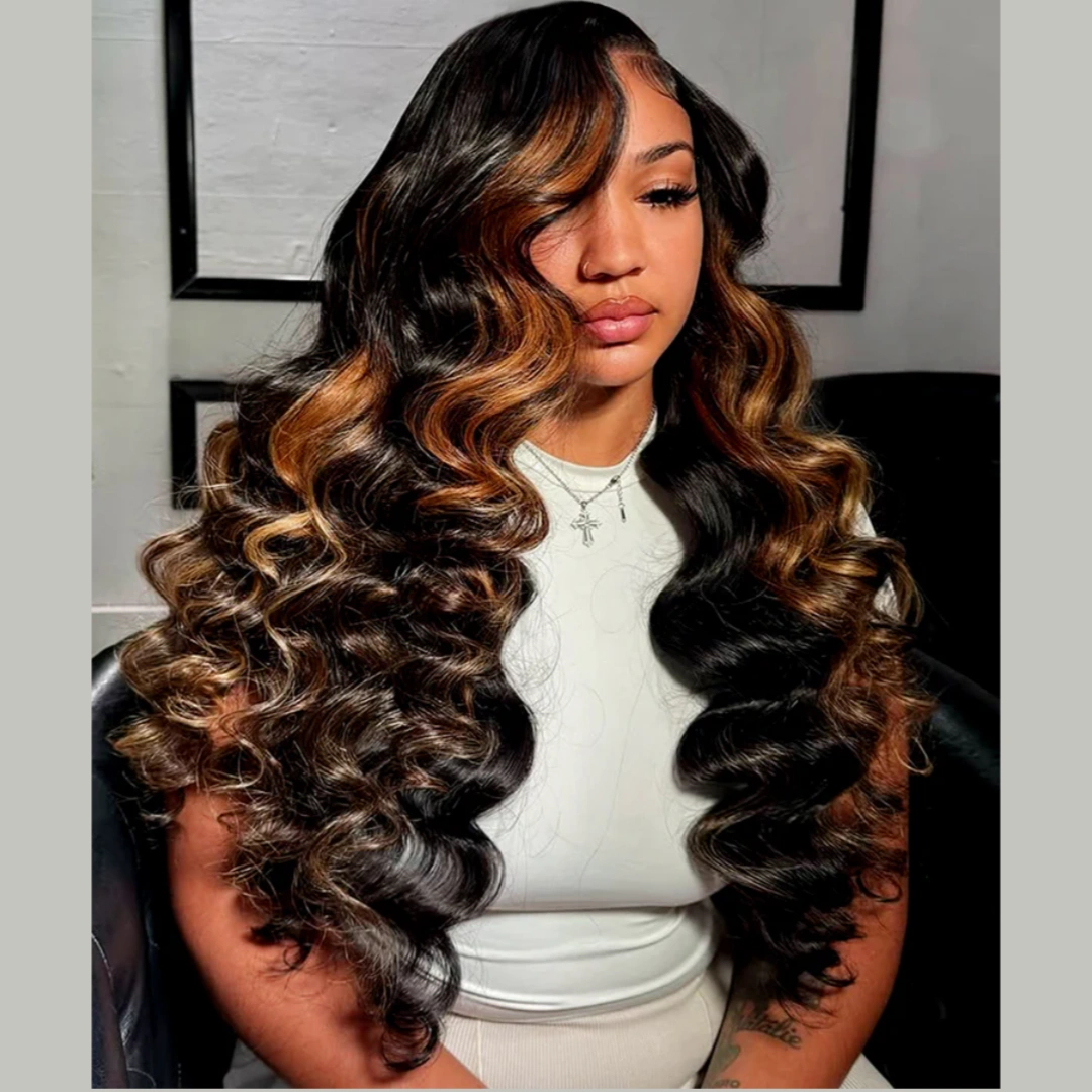 BYE-BYE KNOTS 13X6 HD LACE FRONTAL SUPER PRE-PLUCKED WIG /HIGHLIGHT LOOSE WAVE