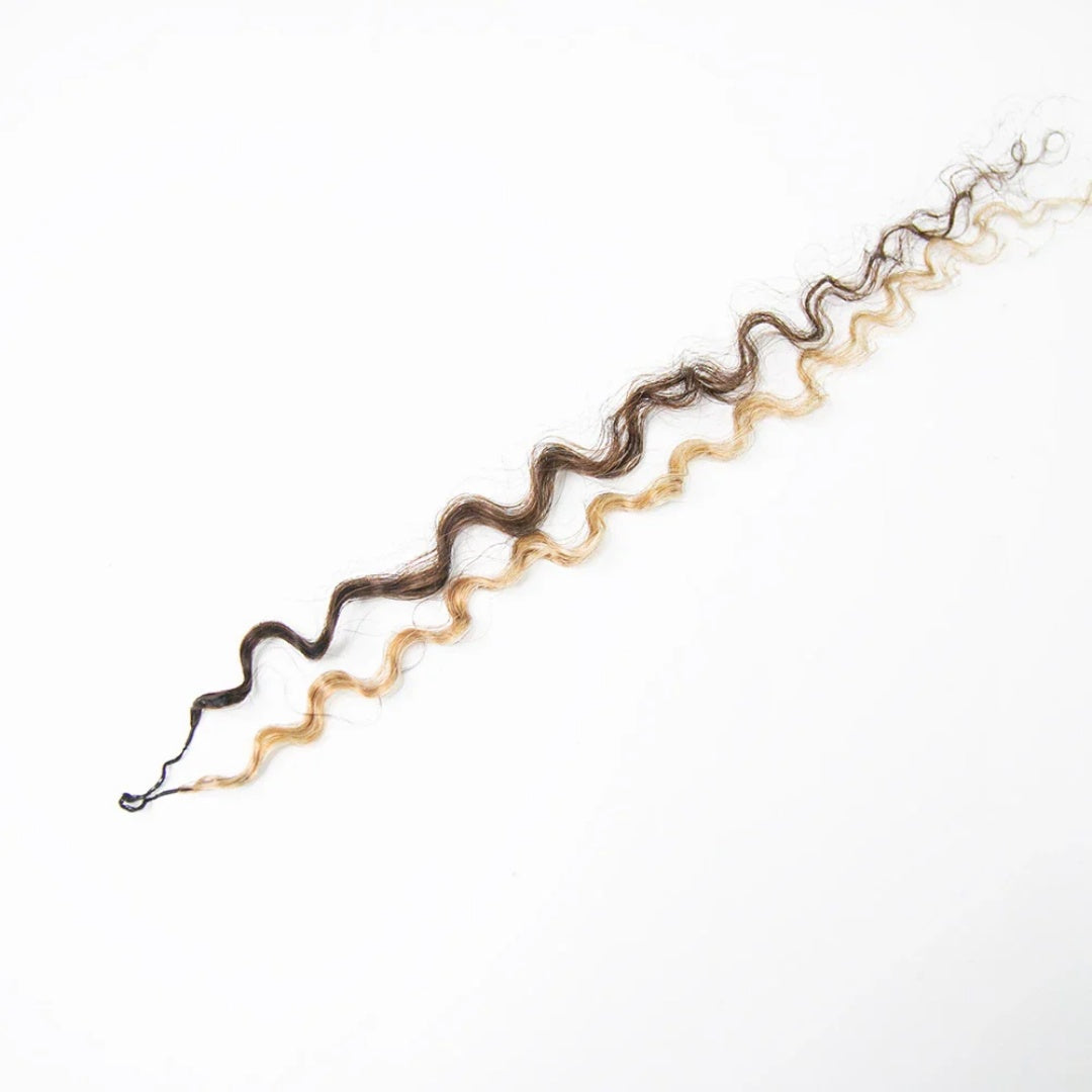 Soft Feather Crochet Braids Hair 100% Human Hair Extensions-#4/#27 Mix Color Deep Wave