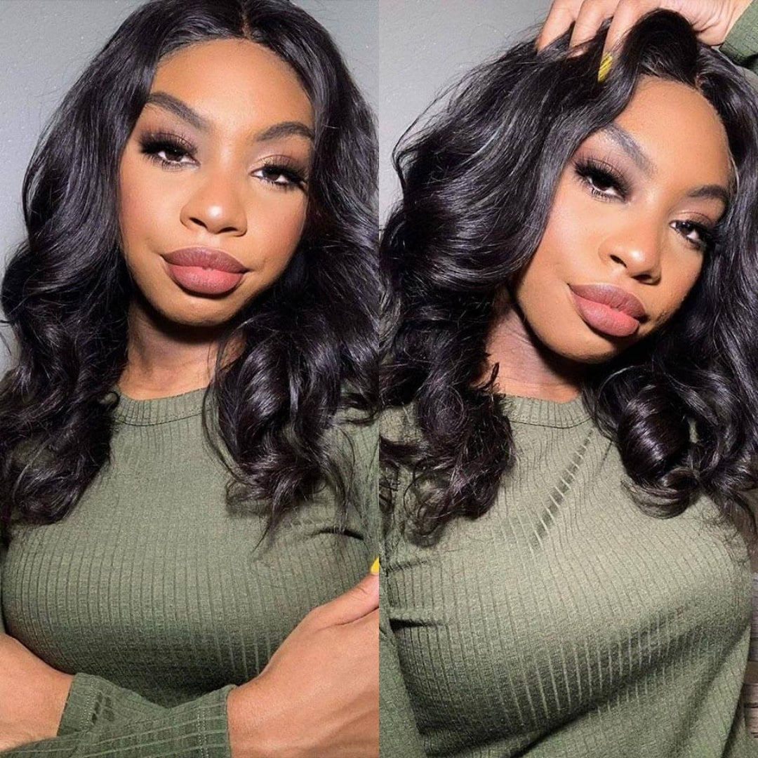 13X4/13X6 LACE FRONT HUMAN HAIR 250% DENSITY BODY WAVE BOB WIG
