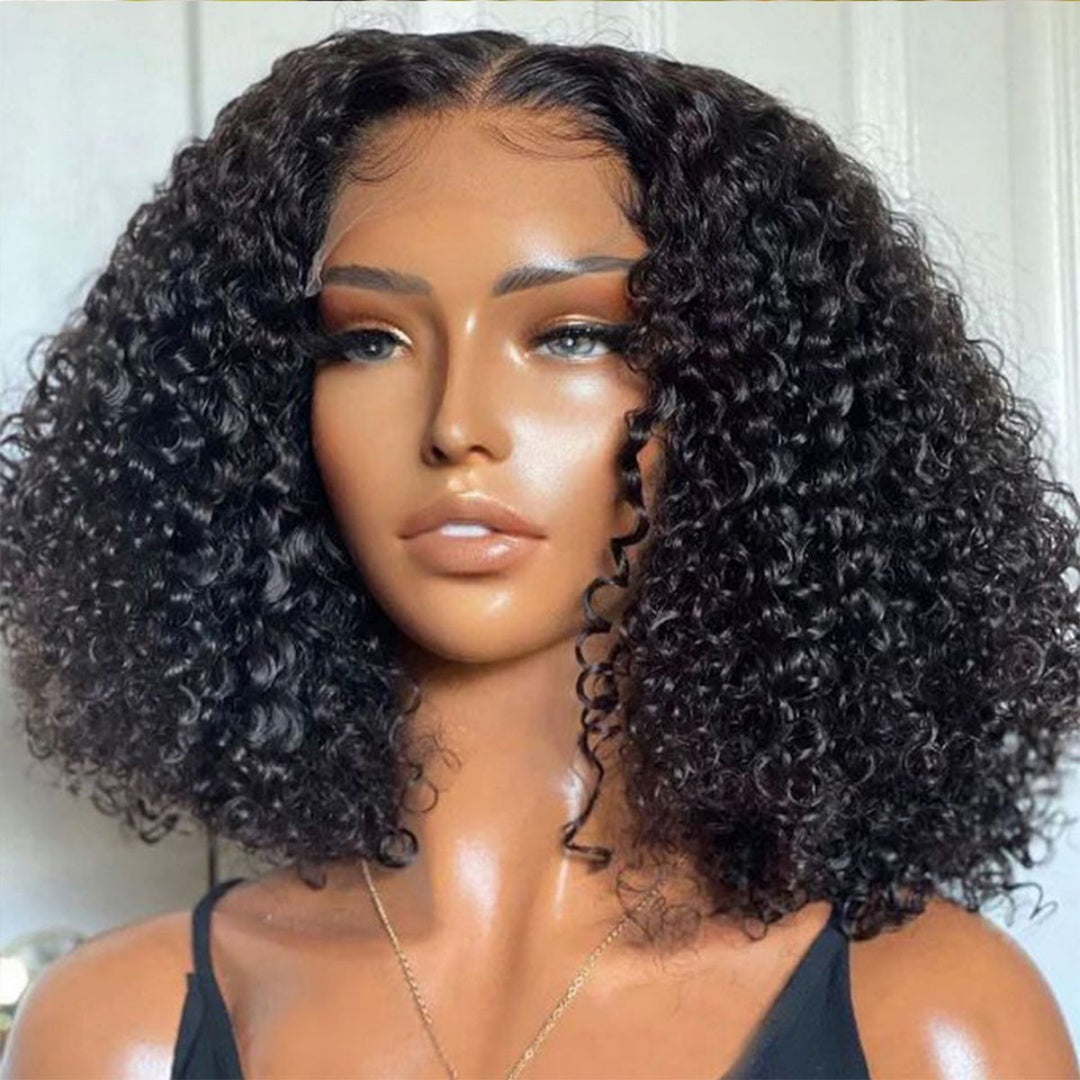13X4/13X6 LACE FRONT HUMAN HAIR 250% DENSITY DEEP CURLY BOB WIG