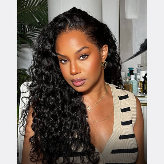 “M” Shape Hairline 360 Transparent/HD Lace Front Invisi-Strap Wig / Water Wave