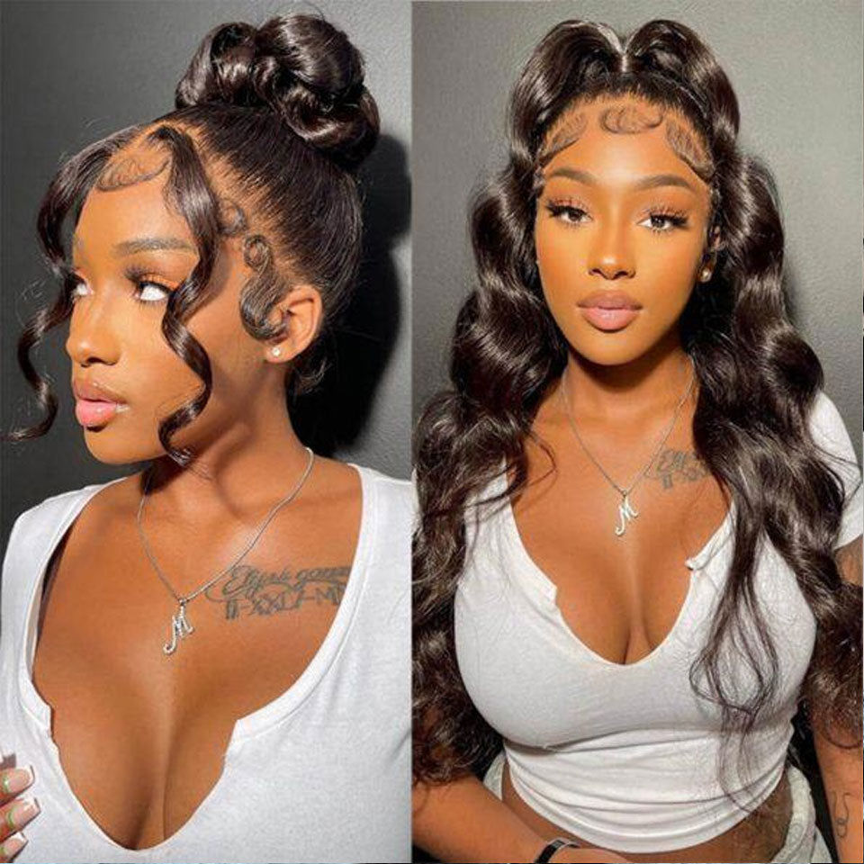 BYE-BYE KNOTS 360 HD LACE FAKE SCALP BODY WAVE WIG / Invisi-Strap