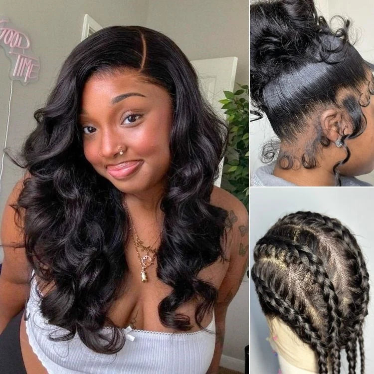 UPGRADED FULL LACE (WITHOUT MESH) TRANSPARENT LACE BODY WAVE INVISI-STRAP WIG