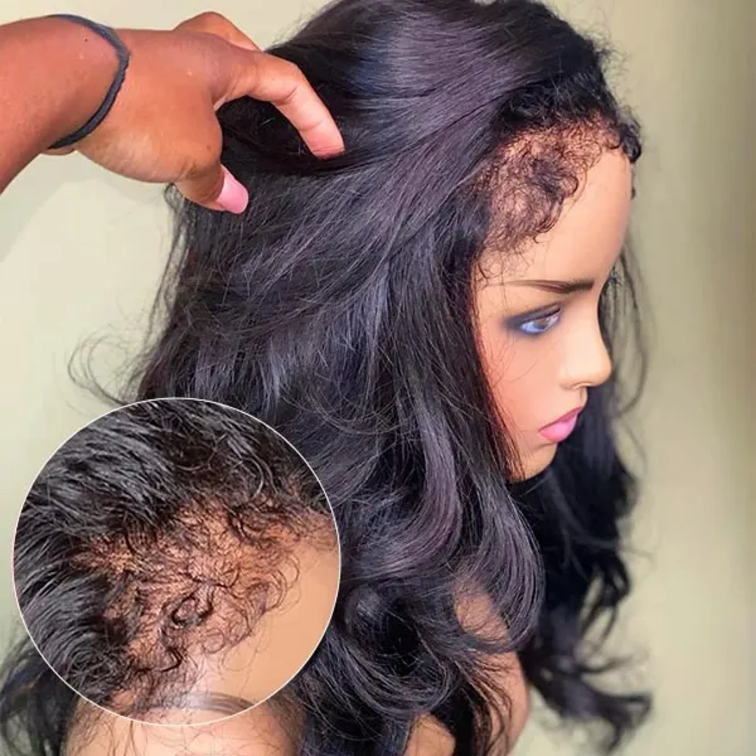 13X6 TRANSPARENT/HD LACE CURLY EDGES  STRAIGHT/BODY WAVE WIG