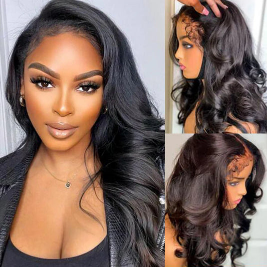 13X6 TRANSPARENT/HD LACE CURLY EDGES  STRAIGHT/BODY WAVE WIG