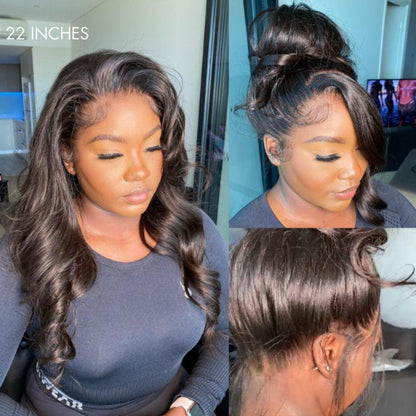 UPGRADED FULL LACE (WITHOUT MESH) TRANSPARENT LACE BODY WAVE INVISI-STRAP WIG