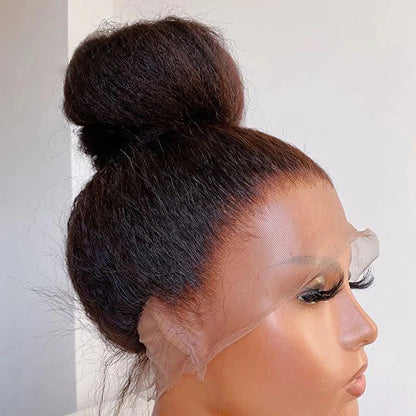 UPGRADED FULL LACE (WITHOUT MESH) TRANSPARENT LACE Kinky Straight INVISI-STRAP WIG