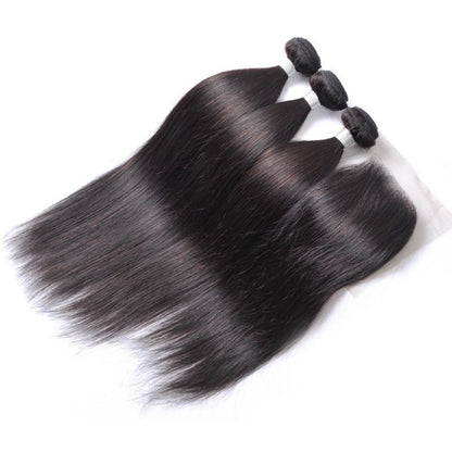 Swiss Lace HD Lace 5x5 Closure With Bundles Straight 3 Bundles Can Be Presewed into Wigs For Free