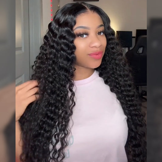 Upgrade 13x6 Fitted Cap “SUPER Pre-plucked HD Lace” Front Wig Deep Wave