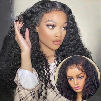 13X6 TRANSPARENT/HD LACE CURLY EDGES  DEEP WAVE WIG