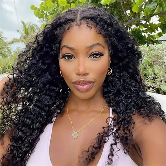 13X6 TRANSPARENT/HD LACE CURLY EDGES  DEEP WAVE WIG