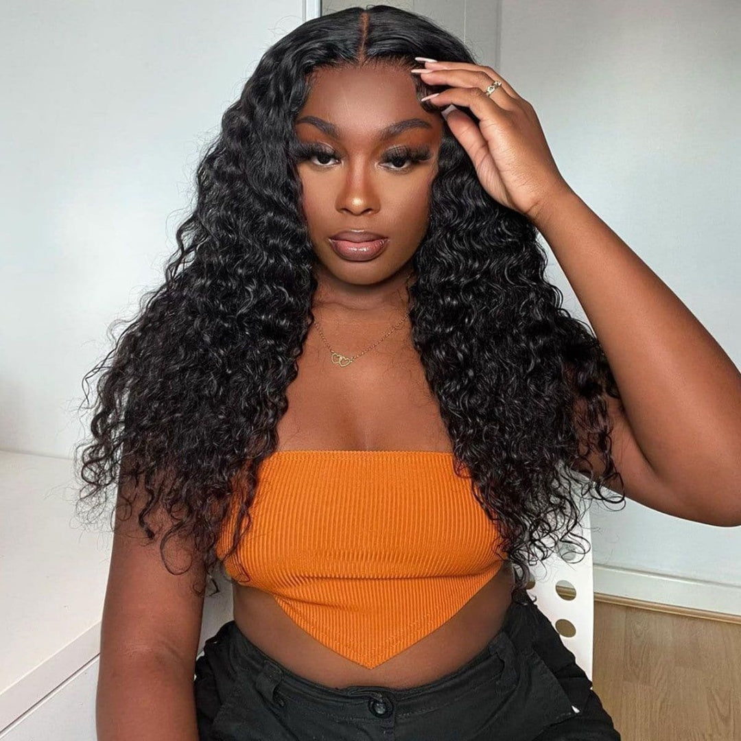 Upgraded Drawstring 13X4/13X6 Full Frontal HD Lace Wig Deep Wave