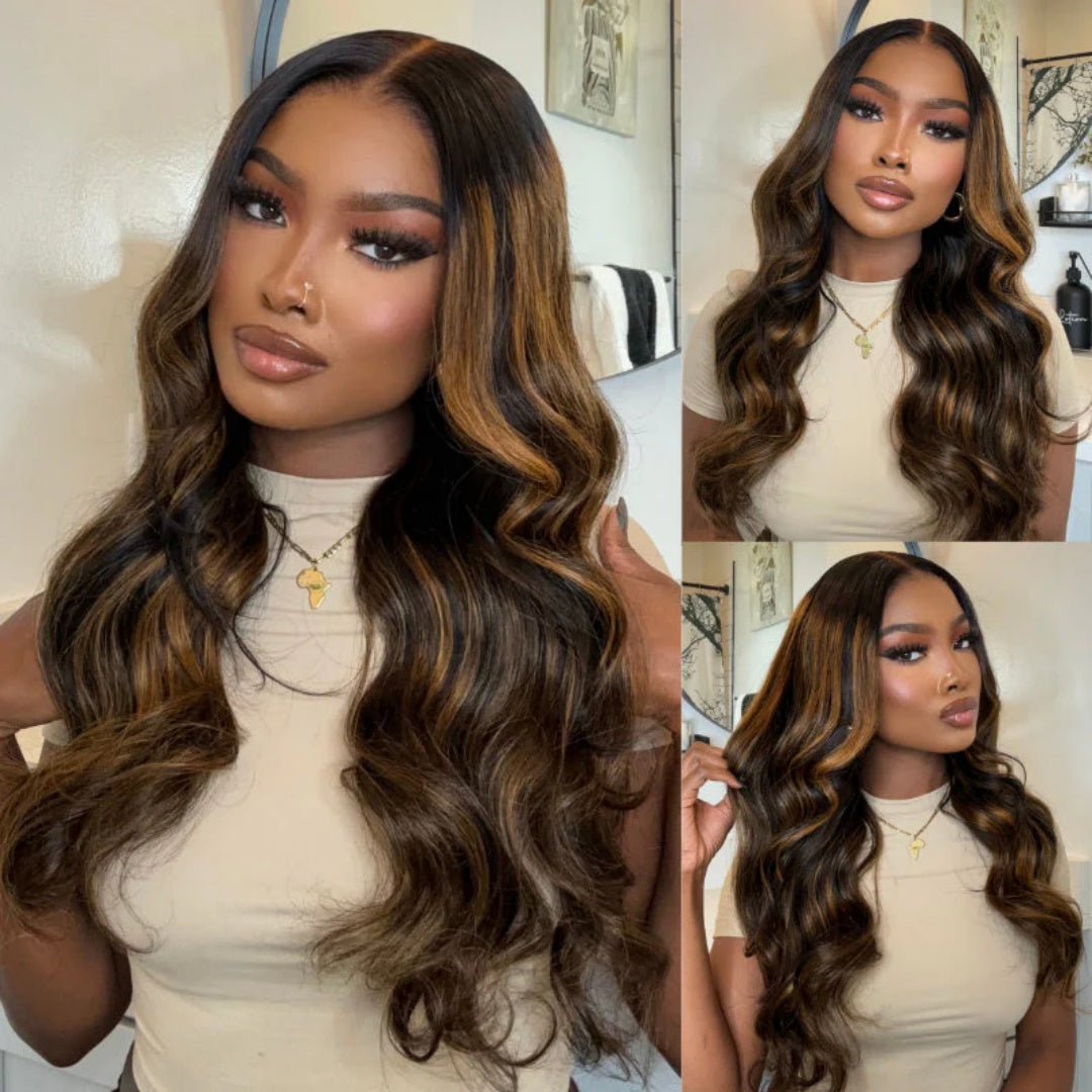 Upgraded Drawstring 13X4/13X6 Full Frontal HD Lace Wig Highlight Body Wave