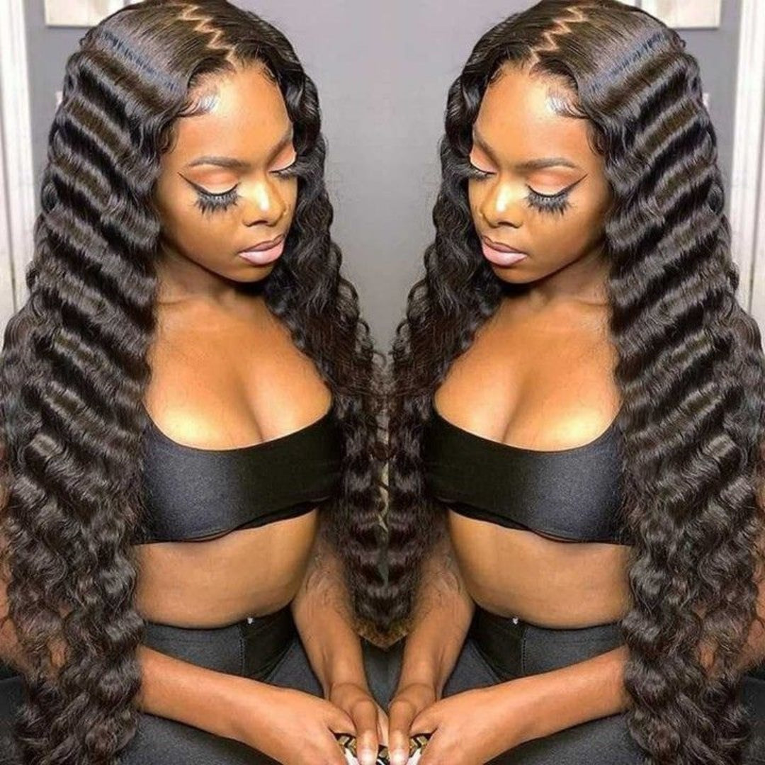 "One Fits All" 9x6 Lace Parting HD LACE Super Preplucked Hairline Deep Wave Wig