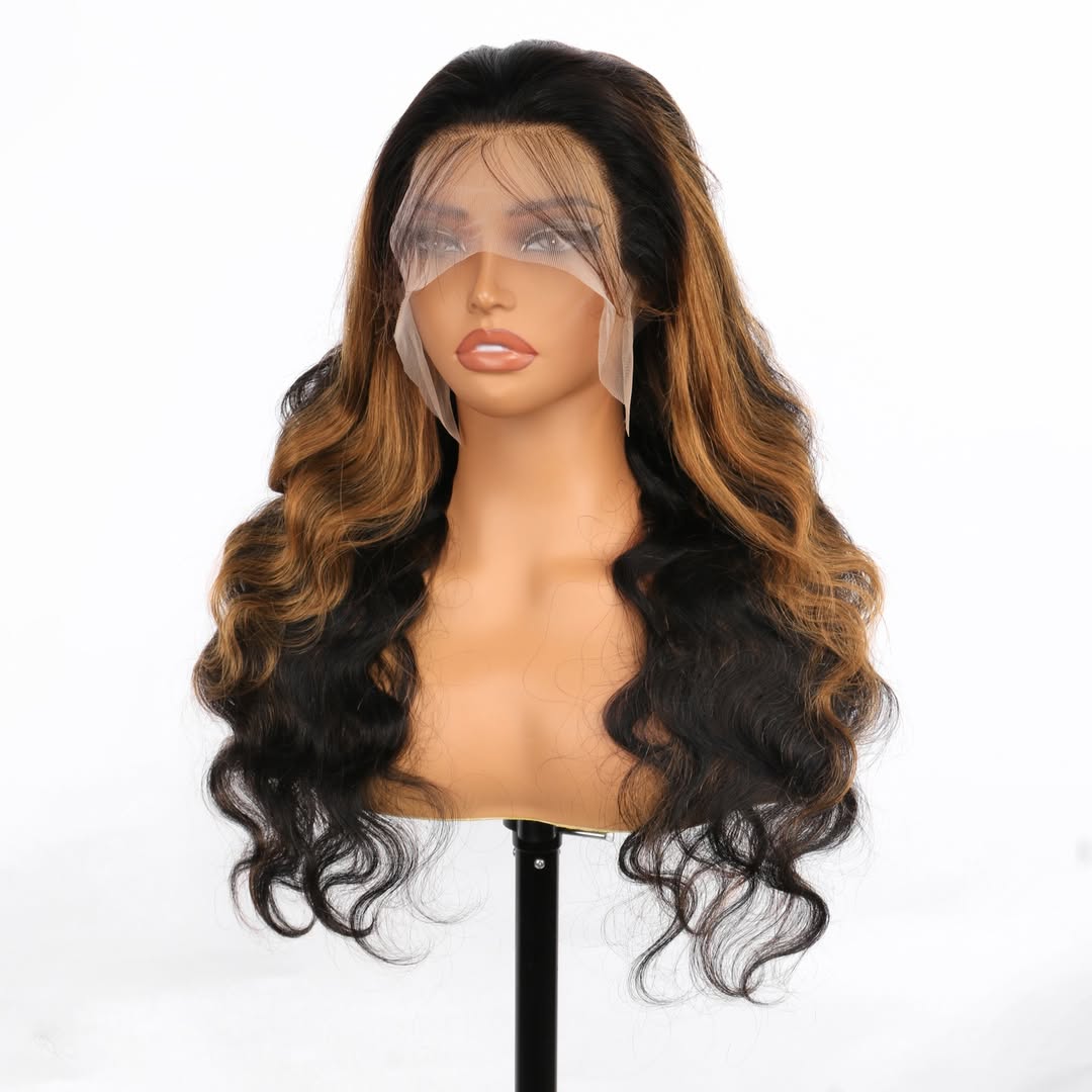 13X4/13X6 TRANSPARENT LACE FRONT HIGHLIGHT COLOR BODY WAVE WIG