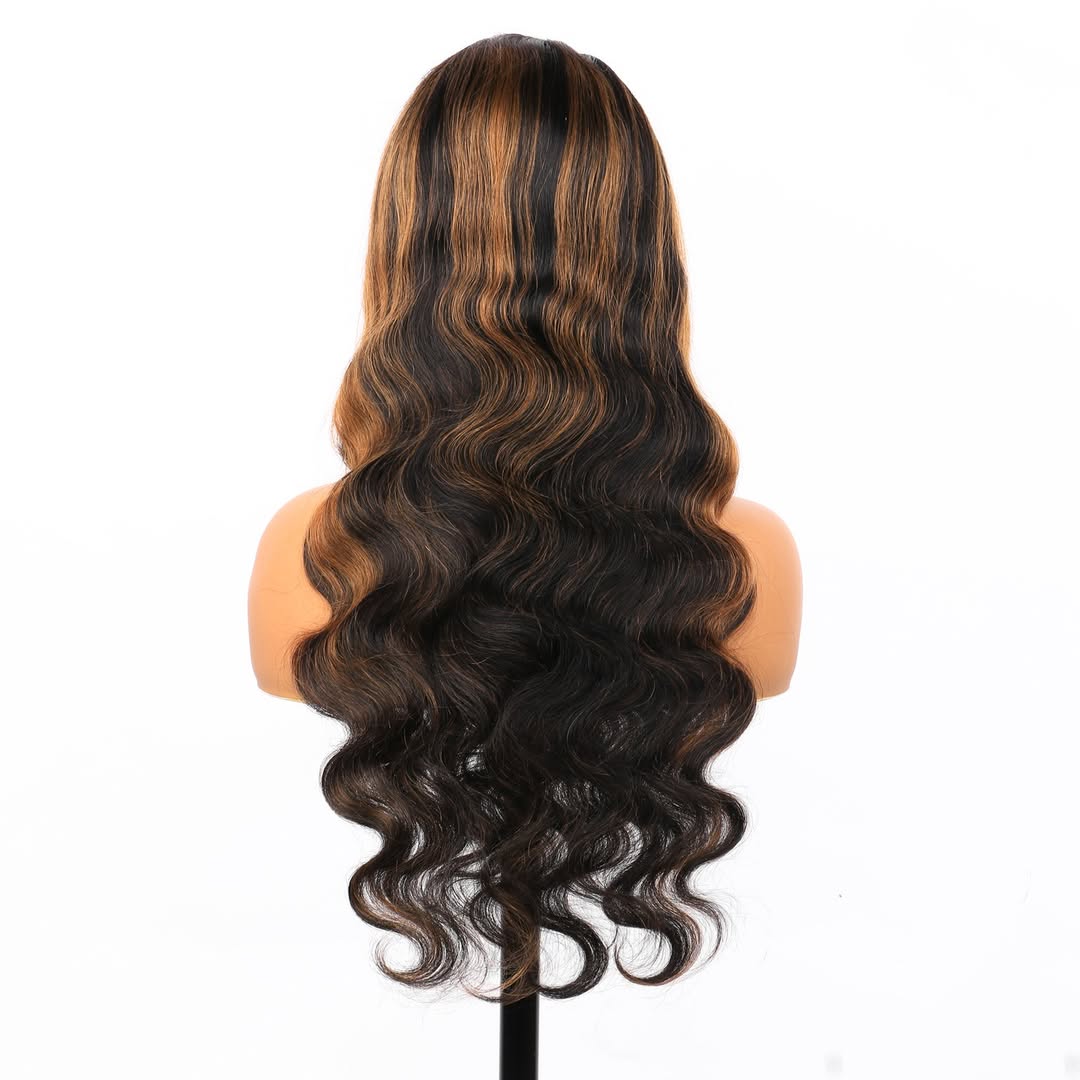 13X4/13X6 TRANSPARENT LACE FRONT HIGHLIGHT COLOR BODY WAVE WIG